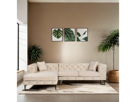 Atelier del Sofa Ugaona garnitura Como Eco Left Beige Black