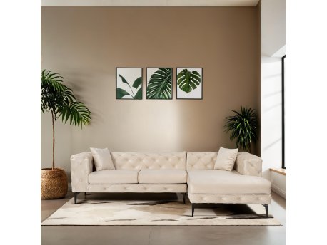 Atelier del Sofa Ugaona garnitura Como Eco Right Beige Black