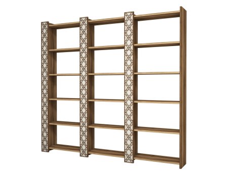 HANAH HOME Polica za knjige City 3 Walnut Cream