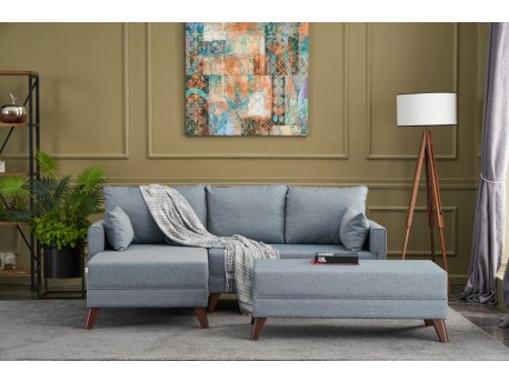Atelier del Sofa Ugaona garnitura Bella Soft Mini Kose Left Blue