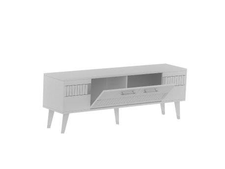 HANAH HOME TV polica Moda White Silver