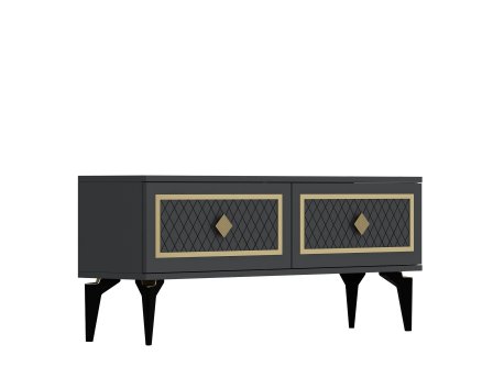 HANAH HOME TV polica Arel Anthracite Gold