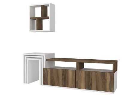 HANAH HOME TV polica Missy White Walnut
