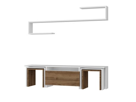 HANAH HOME TV polica Ege White Walnut