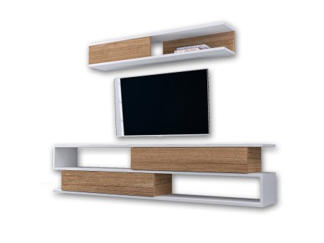 HANAH HOME TV polica Sims White Teak