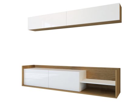 HANAH HOME TV polica Kale Teak White