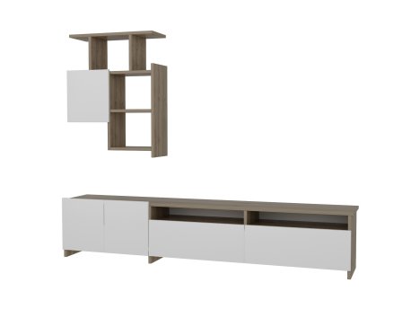 HANAH HOME TV polica Mariposa Walnut White