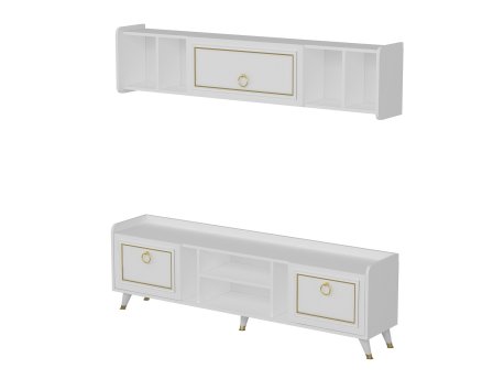 HANAH HOME TV polica Alya White Gold