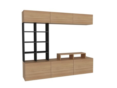 HANAH HOME TV polica Sasa Teak Black