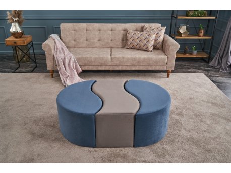 Atelier del Sofa Tabure Alya Puf Blue Mink