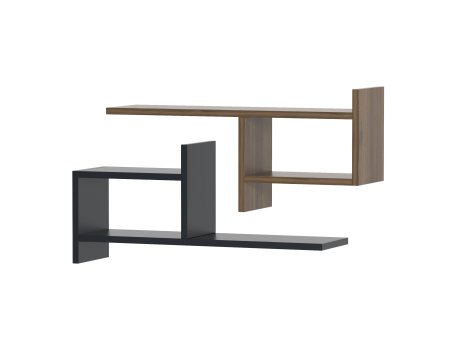 HANAH HOME Zidna polica Hisar Anthracite Walnut