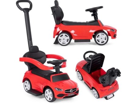 ECO TOYS Guralica sa interaktivnim volanom i ručkom Mercedes C Class crvena boja