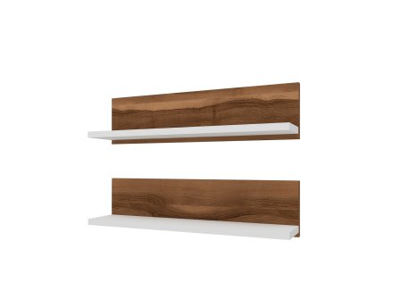 HANAH HOME Zidna polica Shelf Walnut White