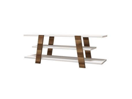 HANAH HOME TV polica Flower Walnut White