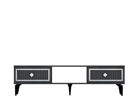 HANAH HOME TV polica Nil Anthracite Silver