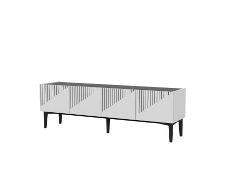 HANAH HOME TV polica Draw White Black Marble