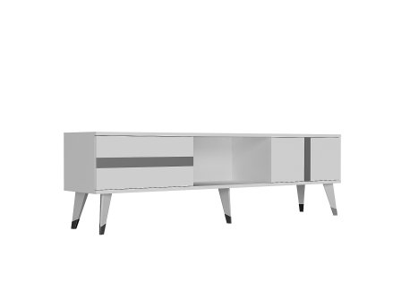HANAH HOME TV polica Vania White Silver
