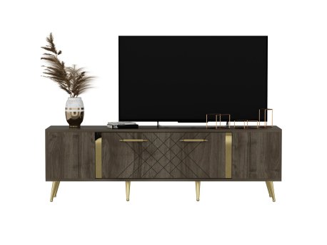 HANAH HOME TV polica Detas Walnut Gold