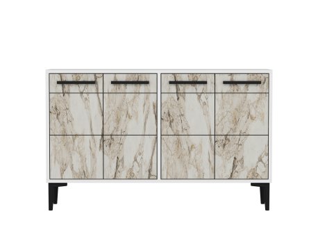 HANAH HOME TV polica Stria White Marble