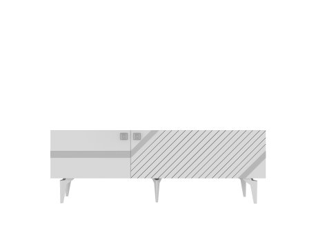 HANAH HOME TV polica Iris White Silver