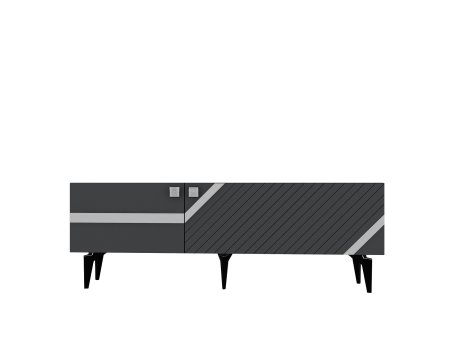 HANAH HOME TV polica Iris Anthracite Silver