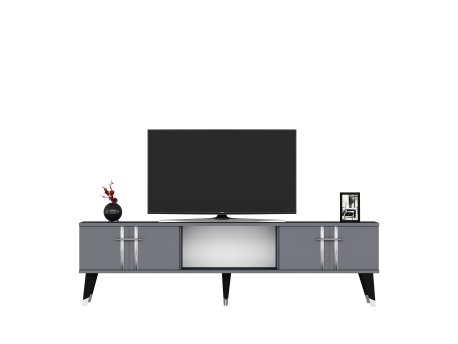 HANAH HOME TV polica Asel Anthracite Silver