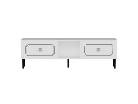 HANAH HOME TV polica Vonte White Silver