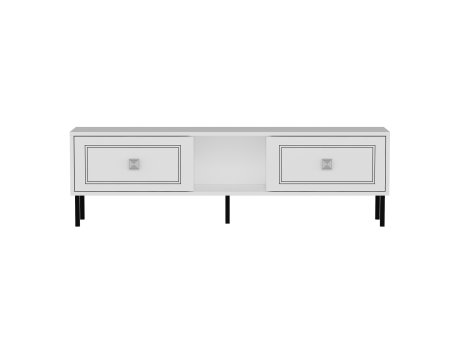 HANAH HOME TV polica Preet White Silver