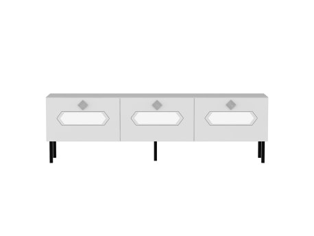 HANAH HOME TV polica Ikeda White Silver