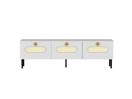HANAH HOME TV polica Ikeda White Gold