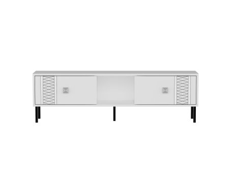 HANAH HOME TV polica Frede White Silver