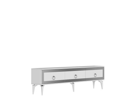 HANAH HOME TV polica Ponny White Silver