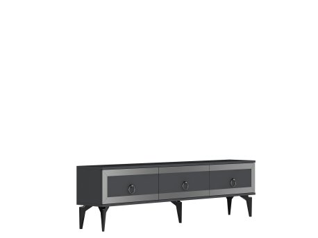 HANAH HOME TV polica Ponny Anthracite Silver