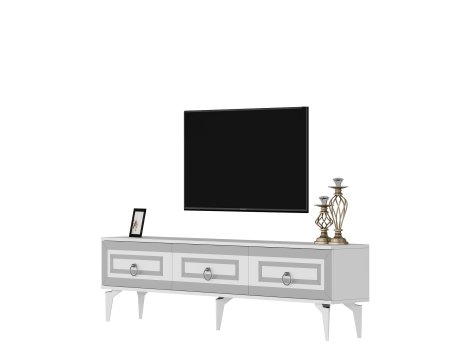 HANAH HOME TV polica Karya White Silver
