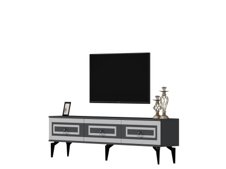 HANAH HOME TV polica Karya Anthracite Silver