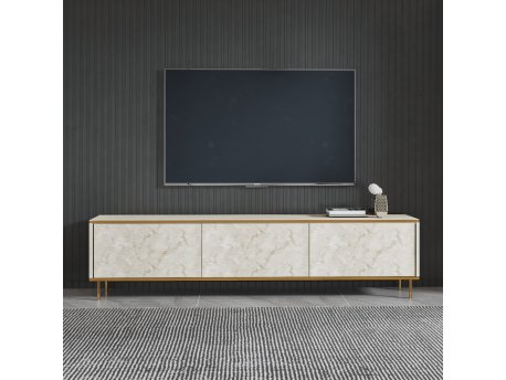 HANAH HOME TV polica Imaj Travertine Gold