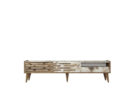 HANAH HOME TV polica Valensiya Walnut White Marble