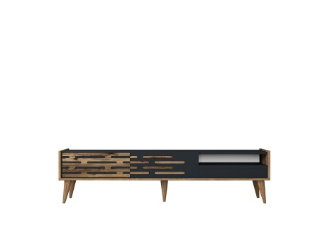 HANAH HOME TV polica Valensiya Walnut Anthracite