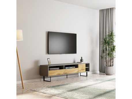 HANAH HOME TV polica Luga Grey Oak