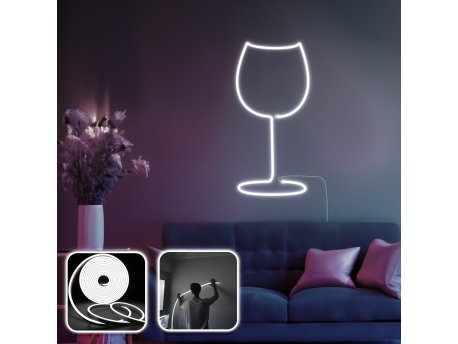 OPVIQ Zidna LED dekoracija Wine Glass Medium White