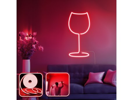 OPVIQ Zidna LED dekoracija Wine Glass Medium Red