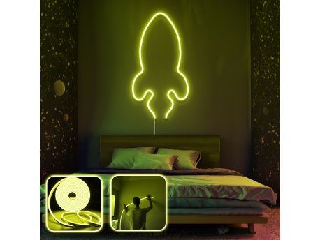 OPVIQ Zidna LED dekoracija Rocket Medium Yellow
