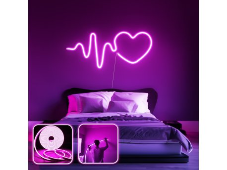 OPVIQ Zidna LED dekoracija Heart Medium Pink