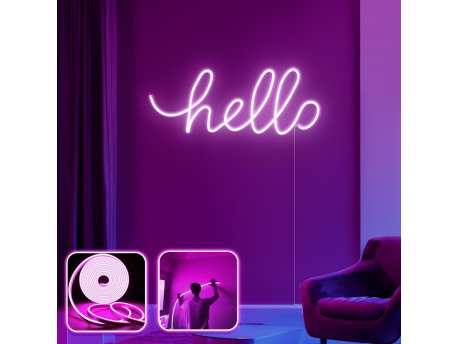 OPVIQ Zidna LED dekoracija Hello Large Pink