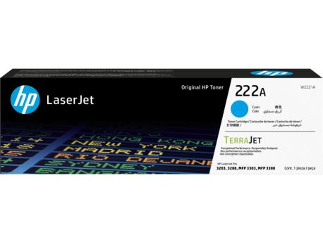HP 222A Cyan Original LaserJet Toner Cartridge (W2221A)