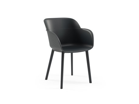 HANAH HOME Set 2 stolice Shell P Anthracite