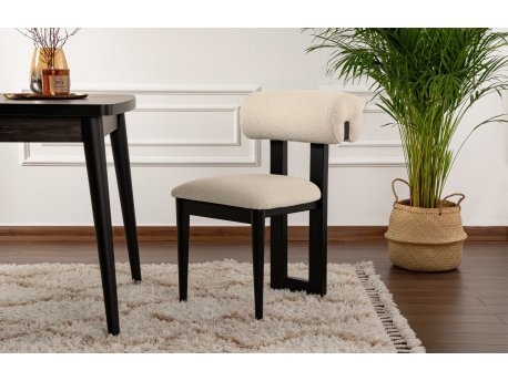HANAH HOME Set 2 stolice Natura Black Off White