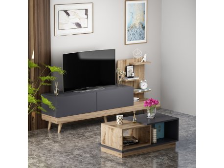 HANAH HOME Set za dnevnu sobu Dizayn Anthracite Ciragan