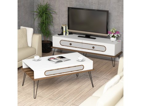 HANAH HOME Set za dnevnu sobu Ekol White