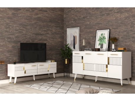 HANAH HOME Set za dnevnu sobu Moda White Gold